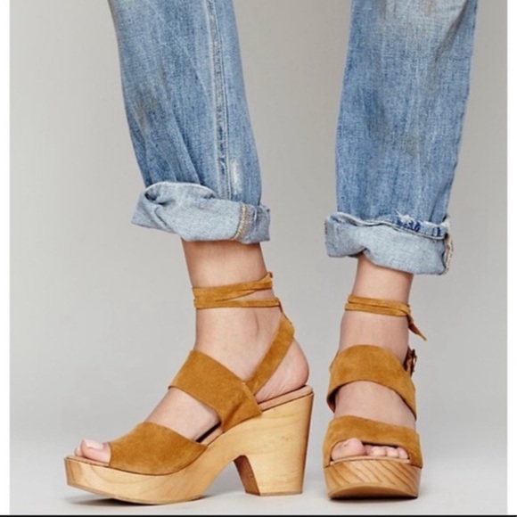 Free People dover clog sandals 41 womens shoes suede ankle strap heels 9.5 - Picture 2 of 16
